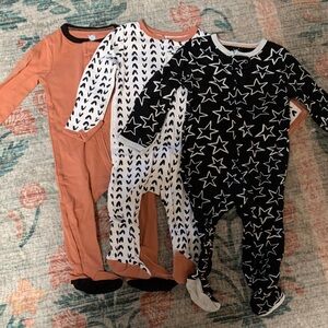 Cloud Island Set of 3 Footie Pajamas